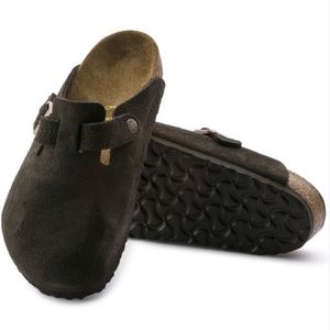 Birkenstock W 11 Boston Mocha Brown Suede Clogs